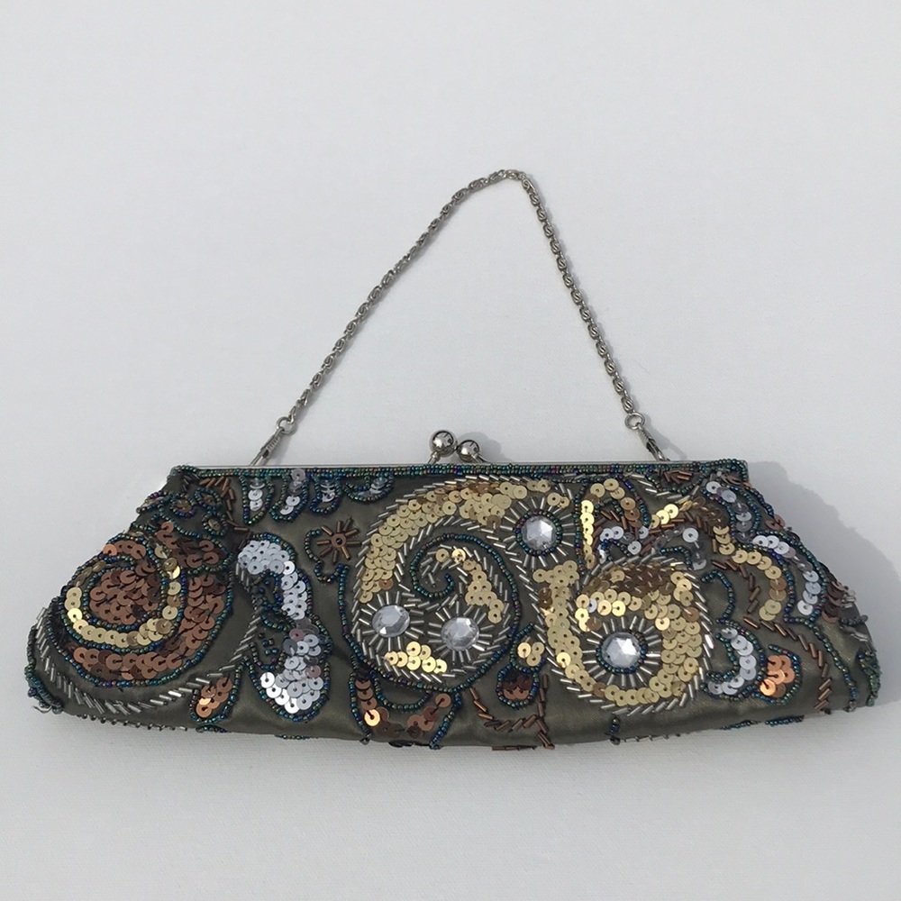 Sequin & beaded clutch